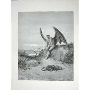  1881 Gustave Dore Paradise Winged Angel Snake Serpent