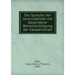   der Kanaanismen Franz Marius Theodor, 1882  BÃ¶hl Books