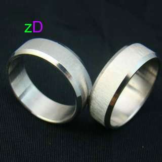 b8818 Size 8 1pc Silver Color Stainless 316L Steel Band Ring Fashion 