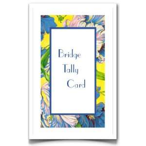  Bridge Tallies   Garden Flowers (Azure) Bridge Tally Cards 