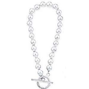 Sterling Silver T Bar Bead Bracelet   S00217   Bead Width 6mm   Length 