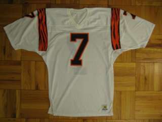 1980s Authentic Bengals Boomer Esiason jersey Sand Knit White PRO Line 