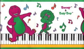 Barney & Baby Bop Musical Keys Notes Wall Paper Border  