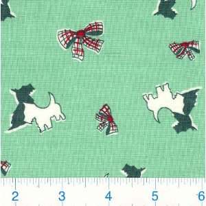  45 Wide Terriers & Bows Fabric By The Yard Arts, Crafts 