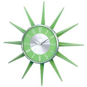  Striking Metal Starburst Sunburst Wall Clock Green 
