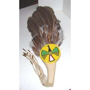 Pheasant Feather Fan w/ beadwork