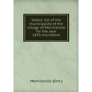   Merrickville for the year 1893 microform Merrickville (Ont.) Books