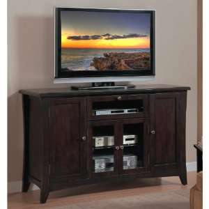   Ritz 60 TV Entertainment Console With Glass Doors: Furniture & Decor