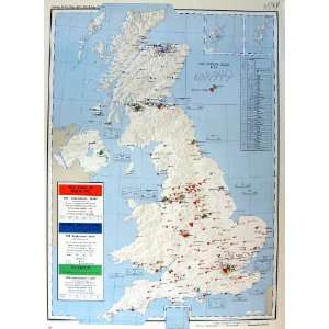  Map Britain Ireland 1963 Employment Spirit Tobacco