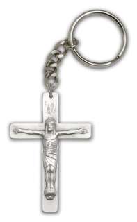 Antique Silver Crucifix Keychain Jesus Christ Cross Pen  