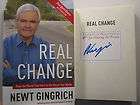 Speaker NEWT GINGRICH signed REAL CHANGE 2008 1st Editi