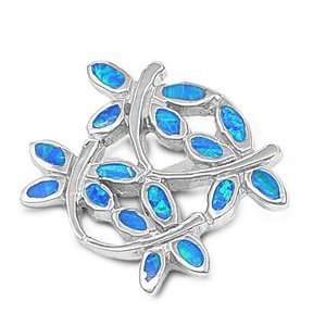  Sterling Silver & Blue Opal Group of Dragonfly Pendant 