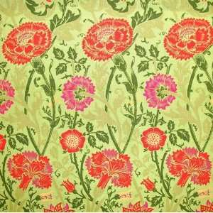  54 Wide Mingei Floral Green Fabric By The Yard: Arts 