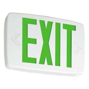   Quantum Thermoplastic Green LED Emergency Exit Sign: Home Improvement