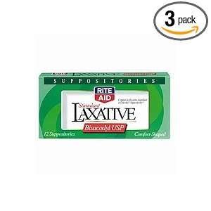   Laxative Bisacodyl USP Suppositories 12 ea: Health & Personal Care