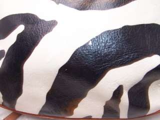 Dooney & Bourke BRITISH TAN Leather Zebra Collection Tear Drop Hobo 