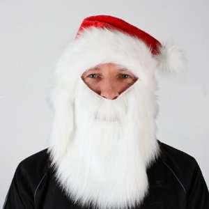  17 Red and White Santa Hat with Plush Mustache and Beard 