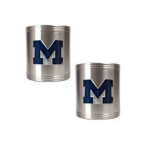 Michigan Wolverines NCAA 2pc Stainless Steel Can Holder Set  