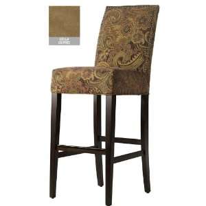  Straight Back Bar Stool   antq brs nlhead, Bella Coffee 