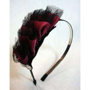  Magenta Black Lace Headband Beauty