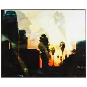  LA Sunset Giclee 30 1/2 Wide Los Angeles Wall Art: Home 