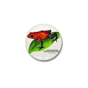  Strawberry Poison Dart Frog Art Mini Button by CafePress 