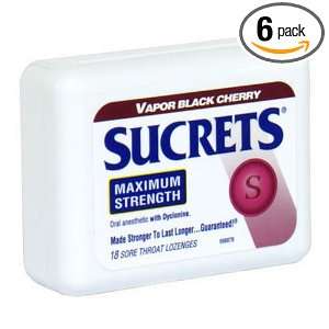 Sucrets Max Strength Vapor Lozenges, Black Cherry, 18 Count Package 