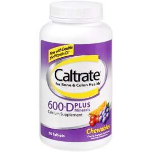  CALTRATE 600+D CHEWABLES FRUIT 90TB by PFIZER CONS 