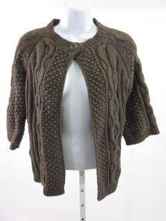LEO NICOLE Brown 3/4 Sleeve Snap Button Sweater Top Sz S