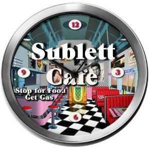  SUBLETT 14 Inch Cafe Metal Clock Quartz Movement: Kitchen 