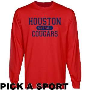 Houston Cougars Custom Sport Long Sleeve T shirt   Red  