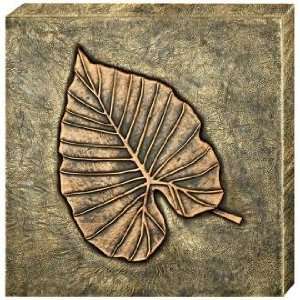  Bronze Finish Leaf Embossed Faux Leather II Wall Art: Home 