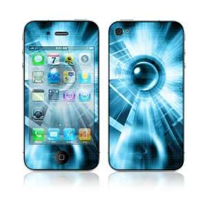   Apple iPhone 4G Decal Vinyl Skin   Abstract Blue Tech 