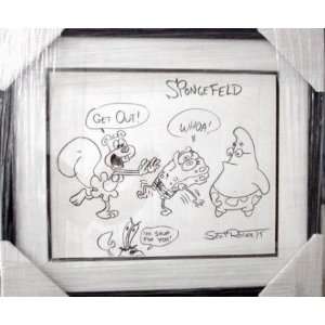  Sponge Bob original cartoon art   Spongefeld framed 