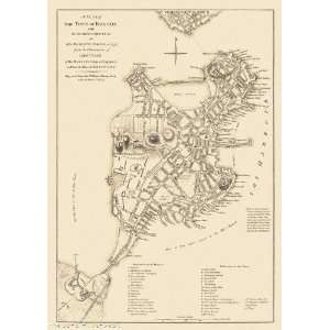  BOSTON MASSACHUSETTS (MA) PLAN OF THE TOWN MAP BY HIS 