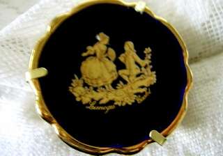 LIMOGES CASTEL Courting Scene Butter Pat Plate   France  