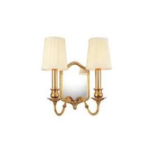   272 AGB Small Glass 2LT 120w (11H x 5W) Candle Sconce Light in Brass