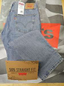 LEVIS 505 MENS STRAIGHT FIT ZIP FLY JEANS LIGHT STONEWASH  