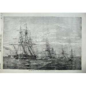   1855 Departure Flying Squadron Sailing Ships War Print: Home & Kitchen