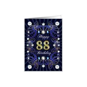  88th Birthday card, Diamonds and Jewels effect Card Toys & Games
