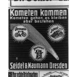  Kometen kommen,Seidel & Naumann advertisement,bicycle 