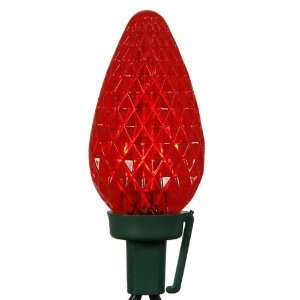  25 C9 Red LED Christmas Light Set; Green Wire: Home 