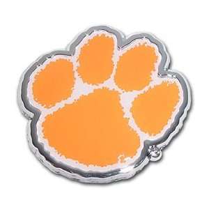   Clemson Tigers Color Chrome Metal Paw Auto Emblem: Sports & Outdoors