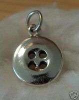 Sterling Silver 3D Solid Realistic Button Sewing Charm!  