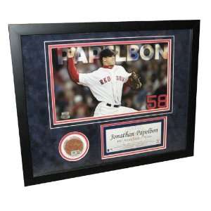    Game Used Fenway Dirt Collage Jon Papelbon: Sports & Outdoors