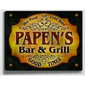  Papens Bar & Grill 14 x 11 Collectible Stretched 