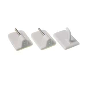 SELF ADHESIVE STICK ON END HOOKS FOR NET CURTAIN X 18 & 9 CENTRE HOOK 