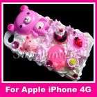 3D Bear Candy Cream Cake Bling Case cover iPhone 4G 4 A