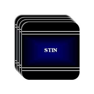 Personal Name Gift   STIN Set of 4 Mini Mousepad Coasters (black 
