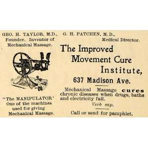  1899 Ad Taylor Patchen Institute Disease Manipulator 